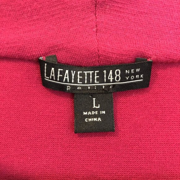 Lafayette 148 New York Ruched Front Short Sleeve Knit Wool Top Size L Flaw - Picture 3 of 11